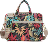 Forest Series Black Patten Water-Resistant Laptop Shoulder Messenger Bag Case Sleeve for 14 Inch 14.1 Inch Laptop