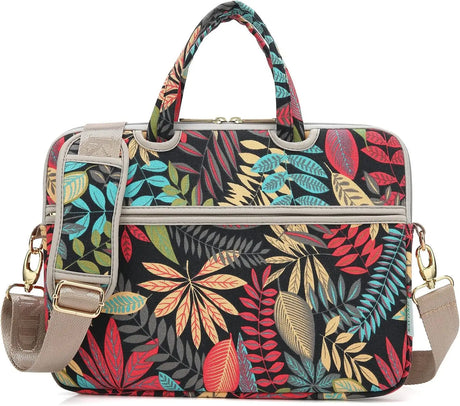 Forest Series Black Patten Water-Resistant Laptop Shoulder Messenger Bag Case Sleeve for 14 Inch 14.1 Inch Laptop