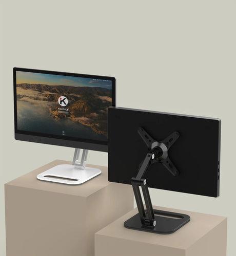 Portable Monitor Stand Height Adjustable Vesa Monitor Tablet Stand Free Standing Low Profile Desk Mount Monitor Support