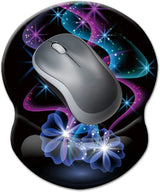 Wrist Mouse Pad, Non-Slip Ergonomic Mouse Pad with Gel Wrist Rest Support, Gaming Mouse Pad 8.7 X 7.5 Inches Pad for Computer, Laptop, Home, Office (Purple Blue Light)