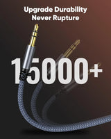 2 Pack AUX Cord, 3.5Mm Audio Cable [4Ft/1.2M, Hi-Fi Sound] Nylon Braided AUX Auxiliary Cable for Car Compatible with Stereos, Speaker, Ipod Ipad, Headphones and More(Grey)