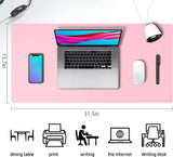 Leather Desk Pad Protector,Mouse Pad,Office Desk Mat, Non-Slip PU Leather Desk Blotter,Laptop Desk Pad,Waterproof Desk Writing Pad for Office and Home (31.5" X 15.7", Fairy Pink)