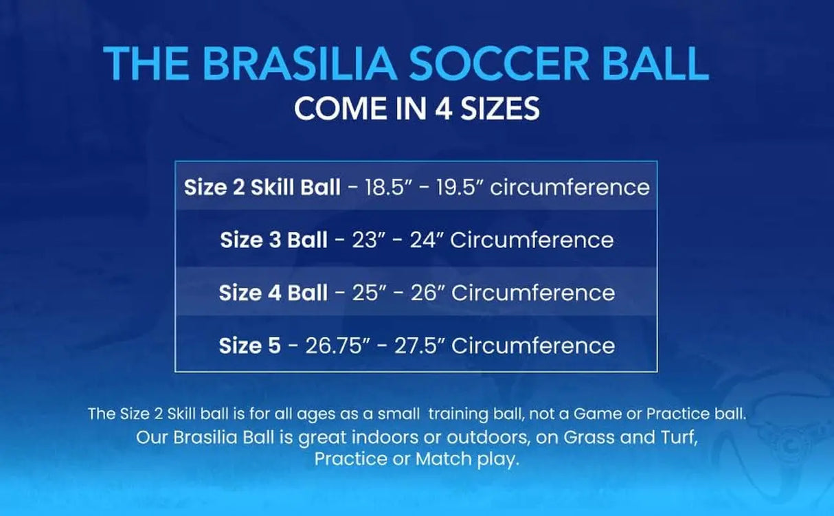 Brasilia Soccer Ball Size 2 & Size 3 & Size 4 & Size 5 - Match Soccer Ball - 5 Colors - Kids, Youth & Adult Soccer Players