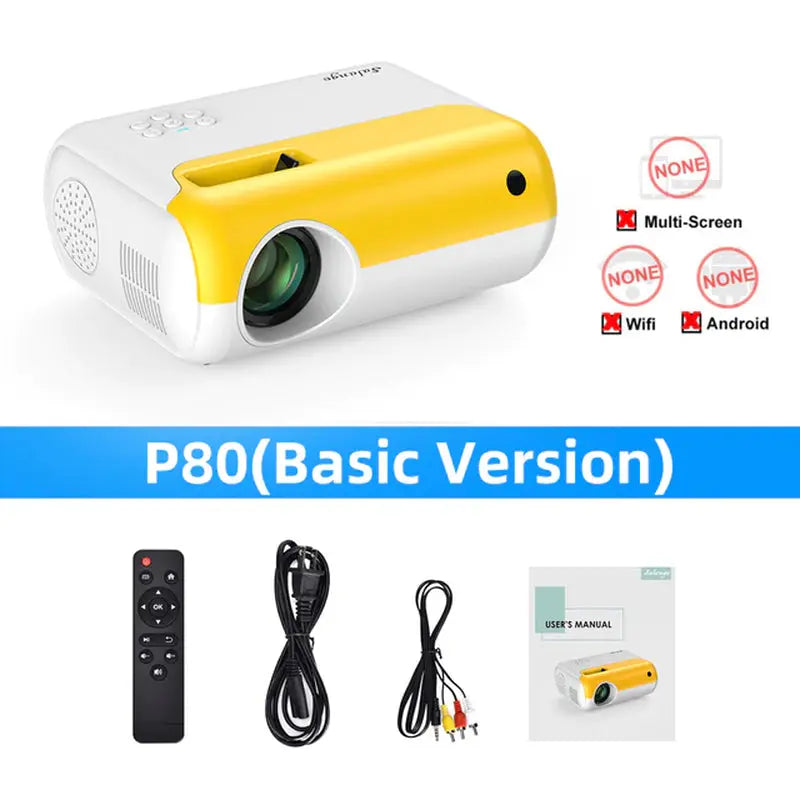 2800 Lumen Mini Led Home Projector P80 Portable Projetor 1080P Support Proyector for Home Video Beamer Children Gift