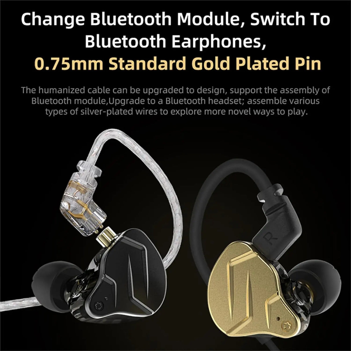 KZ ZSN Pro X IEM in Ear Monitors, Hifi KZ Wired Earbuds Headphones with Hybrid Dual Driver 1Ba 1Dd High Fidelity Musicians In-Ear Earphones Detachable Tangle-Free Cable for Gaming (Without Mic)
