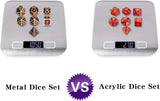 Table Game Metal Dice Set, 7PCS D&D Metal Die with Metal Gift Box for Tabletop Games Dungeons and Dragons Dice (Dark Purple and Gold Number)