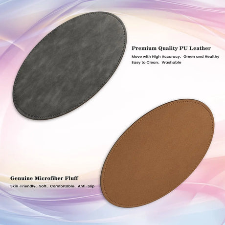 Mouse Pad，Round Mouse Pad，Pu Mouse Pad，Leather Mouse Pad with Stitched Edge Micro-Fiber Base with Non-Slip Waterproof，Mouse Pad for Computers，Laptop，Office & Home，9 X 9 Inch (Caramel Brown)
