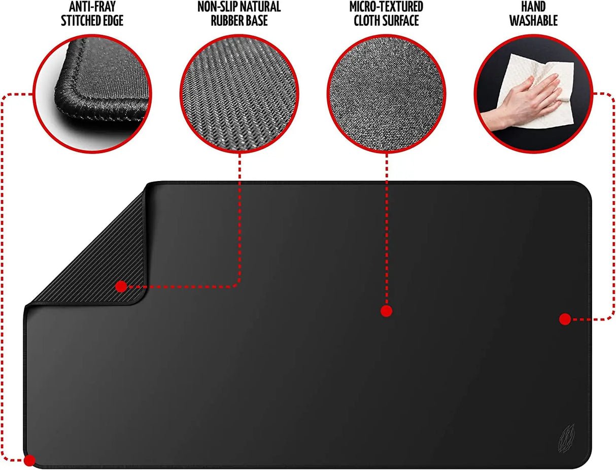 World'S Largest Gaming Mouse Pad Extended Large XXXL Black 48X24 with Stitched Edges 3XL - Laptop, Computer & PC Desk Mat - Nonslip (3XL)