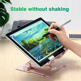 Tablet Stand,【Updated】 Adjustable Eye-Level Aluminum Solid Desktop Stand Holder,Compatible with Ipad Series,Microsoft Surface Series,Samsung,Kindle Fire,Etc.Up to 15'' Tablets-Pink