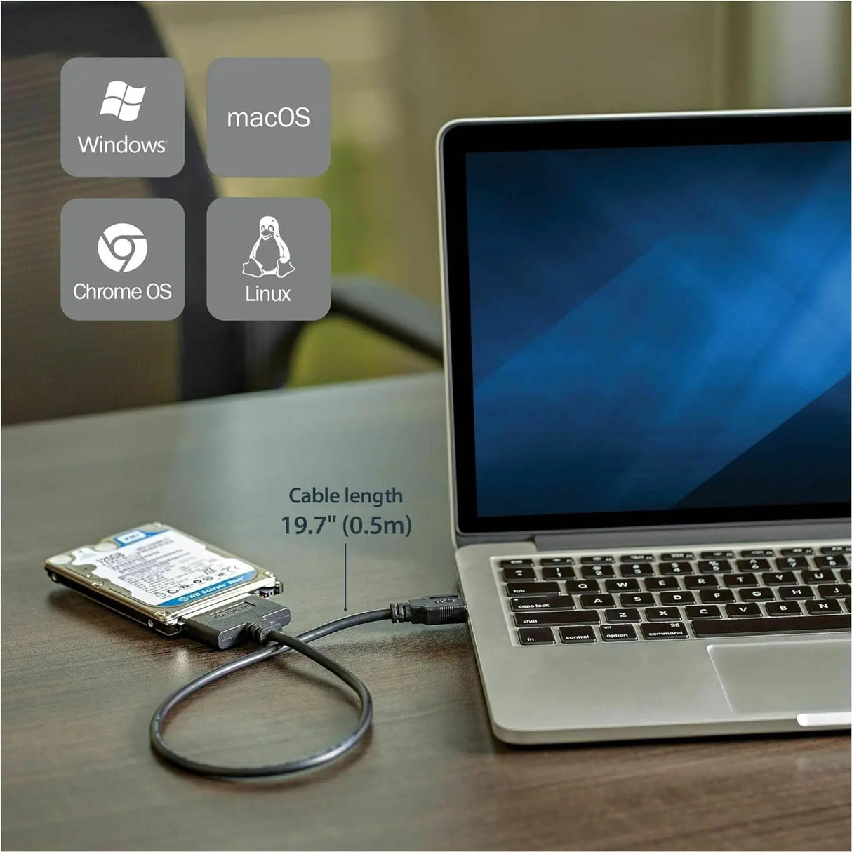 USB 3.1 to 2.5" SATA Hard Drive Adapter - USB 3.1 Gen 2 10Gbps with UASP External HDD/SSD Storage Converter (USB312SAT3CB)