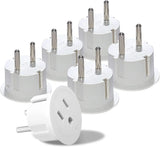American USA to European Schuko Germany Plug Adapters CE Certified Heavy Duty - 6 Pack - Perfect for Travelling with Cell Phones, Laptops, Cameras & More