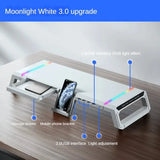 RGB Gaming Computer Monitor Stand, Riser with 4 USB, Foldable Monitor Riser, Storage Drawer and Phone Holder for PC and Laptop