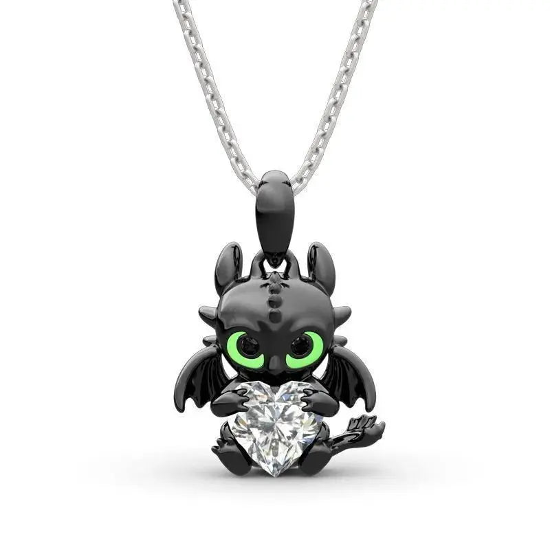 Hot-Selling Demon Dragon Cartoon Necklace Crystal Glass Alloy Pendant Anime Character Souvenir Gift