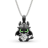 Hot-Selling Demon Dragon Cartoon Necklace Crystal Glass Alloy Pendant Anime Character Souvenir Gift