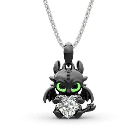 Hot-Selling Demon Dragon Cartoon Necklace Crystal Glass Alloy Pendant Anime Character Souvenir Gift