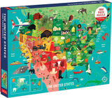 1000 Piece United States Jigsaw Puzzle for Adults and Families, USA Family Puzzle with Vibrant Illustrations of the Attributes of the 50 States, One Size (9780735353244)