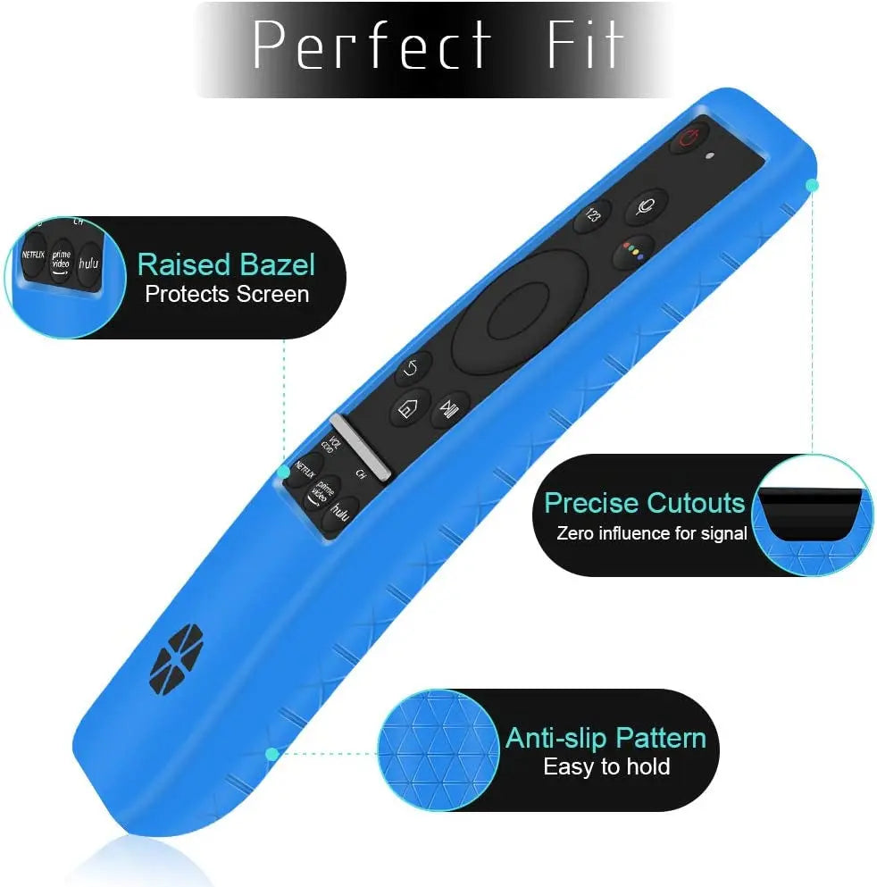 Protective Case for Samsung Smart TV Remote Controller BN59 Series,[Thicken Layer] Silicone Remote Case Holder for Samsung Crystal 4K UHD HDR Remote, Shockproof Samsung Curved Remote Back Covers-Blue