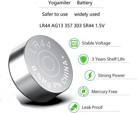 40 Count LR44 AG13 357 303 SR44 Battery 1.5V Button Coin Cell Batteries