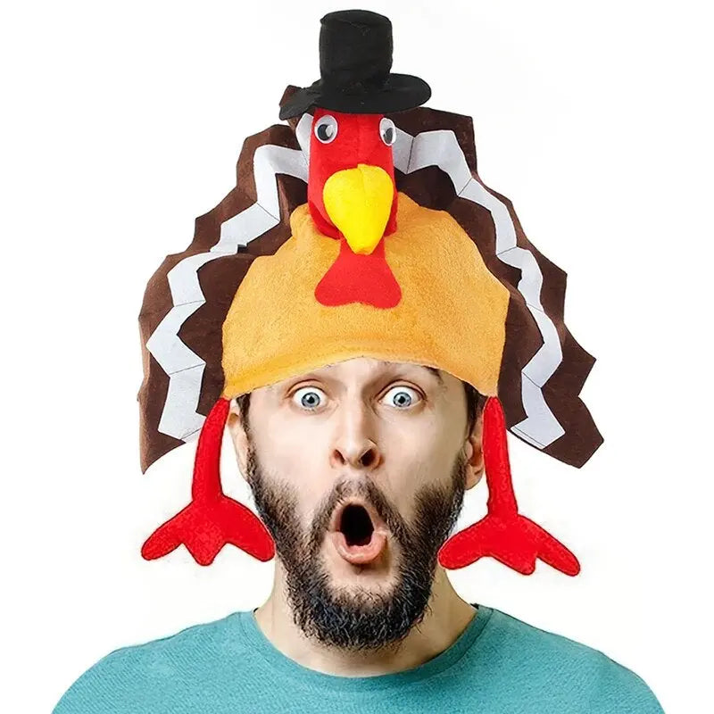 1Pcs Funny Carnival Chicken Leg Hat Christmas Thanksgiving Decoration Turkey Hat Adult Carnival Hat Party Festive Cap