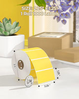 2.25"X1.25" Yellow Direct Thermal Labels, Self-Adhesive Address Shipping Thermal Stickers, Square Label for Thermal Label Printer-1 Roll,1000 Labels