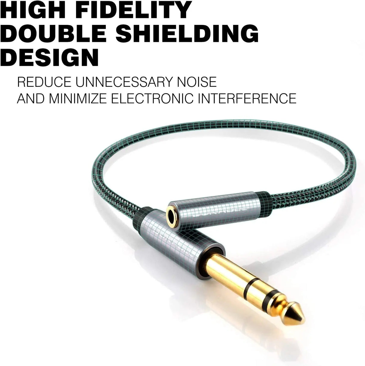Topseries 6.35Mm (1/4 Inch) to 3.5Mm (1/8 Inch) Headphone Jack Adapter, 1/8 (Female) to 1/4 (Male) Extension Cable, 3.5 to 6.35 Audio Cable for Mixer Guitar Piano Amplifier Speaker and More