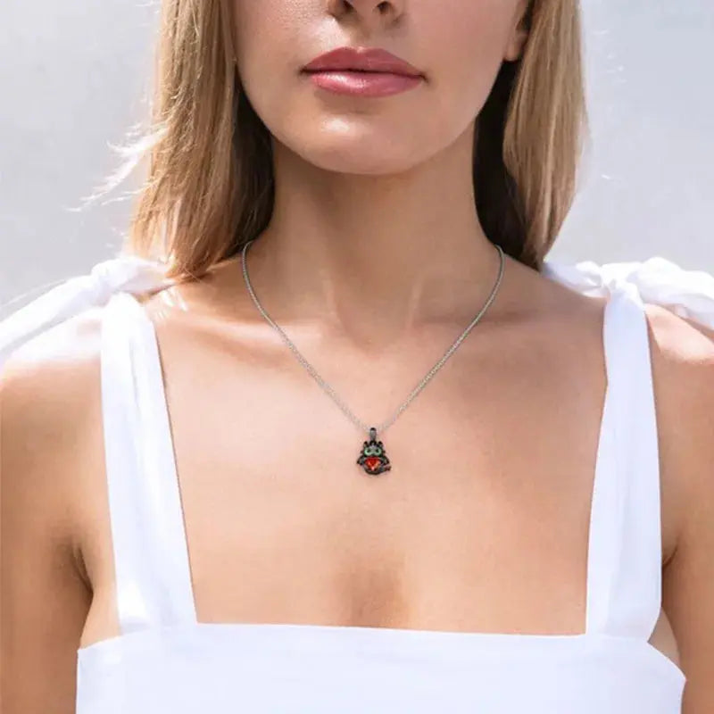 Hot-Selling Demon Dragon Cartoon Necklace Crystal Glass Alloy Pendant Anime Character Souvenir Gift