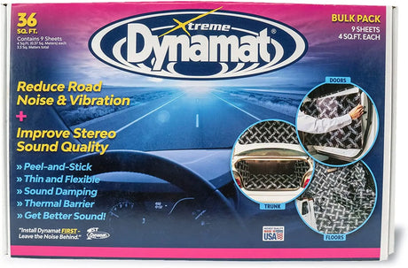 10455 18" X 32" X 0.067" Thick Self-Adhesive Sound Deadener with Xtreme Bulk Pack, (9 Sheets) , Black