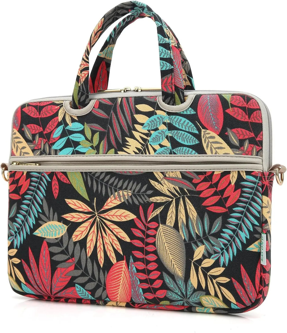 Forest Series Black Patten Water-Resistant Laptop Shoulder Messenger Bag Case Sleeve for 14 Inch 14.1 Inch Laptop
