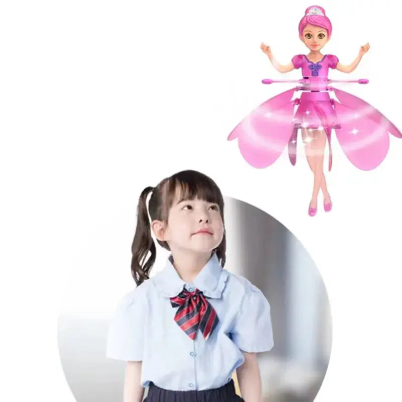 2023 New Induction Flying Fairy Helicopter Suspended Flying Toys Air Gestures Colorful Lights Children'S Educational Toys