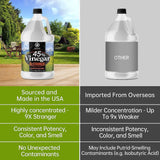 45% Pure Super Concentrated Vinegar | Dilutes to 9 Gallons | 9X Power Concentrate Vinegar | 1 Gallon