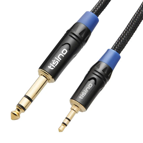 1/8 to 1/4 Stereo Cable, 3.5Mm to 1/4 Adapter Aux Cord Stereo Audio Cable for Guitar, Keyboard Piano, Laptop, Home Theater Devices, Speaker and Amplifiers -Nylon Braid 3Ft