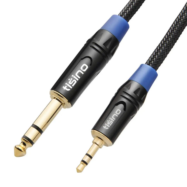 1/8 to 1/4 Stereo Cable, 3.5Mm to 1/4 Adapter Aux Cord Stereo Audio Cable for Guitar, Keyboard Piano, Laptop, Home Theater Devices, Speaker and Amplifiers -Nylon Braid 3Ft