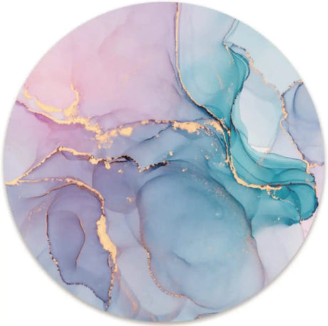 Small Mouse Pad 7.9 X 7.9 Inch, round Mouse Pad for Laptop Wireless Mouse Home Office Travel, Portable & Washable Colourful Marble
