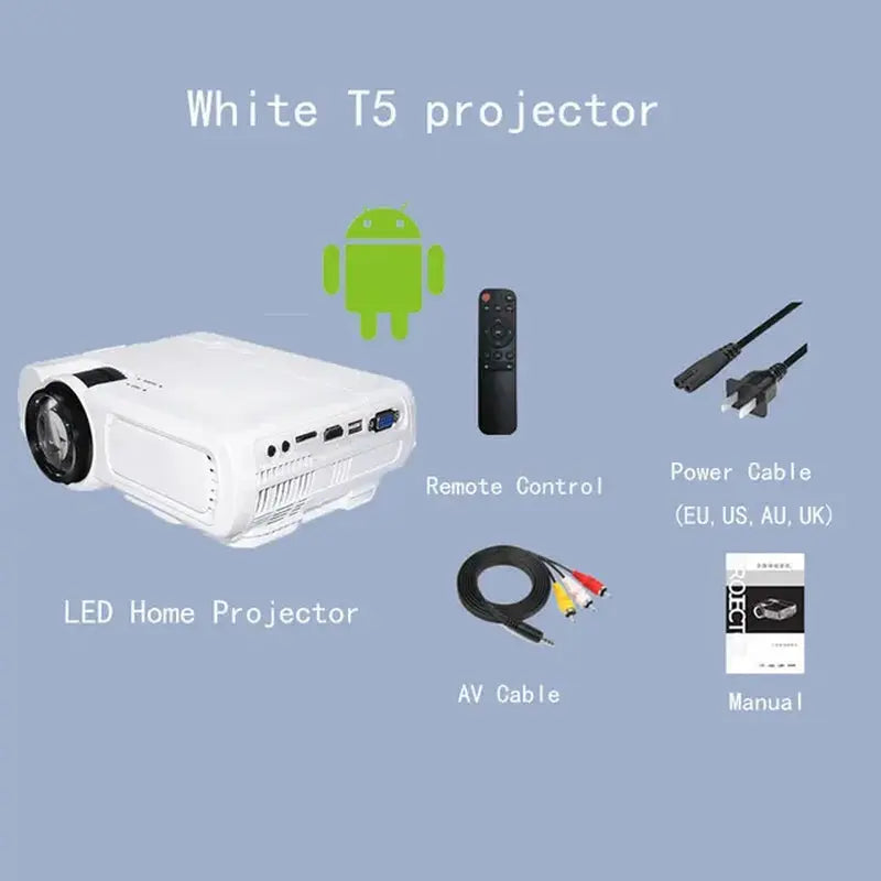 LED Mini Projector T5 Video Beamer for Home Cinema Media Player Wireless Sync Display for Iphone Android Phone Proyector