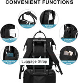 Laptop Backpack for Women, 17 Inch Work Travel Bag Computer Bags Teacher Doctor Nurse Backpack Purse, College Backpack (Upgraded), Black