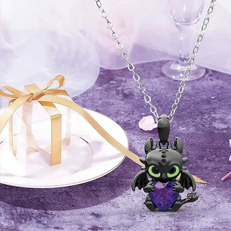 Hot-Selling Demon Dragon Cartoon Necklace Crystal Glass Alloy Pendant Anime Character Souvenir Gift