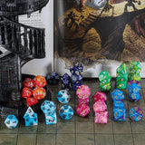 DND Dice Set, 42Pcs Polyhedral Dice D&D Dice with 6 Blue Drawstring Bags, 6 Complete Double-Colors Dice Sets for Dungeons and Dragons RPG MTG Table Games Etc