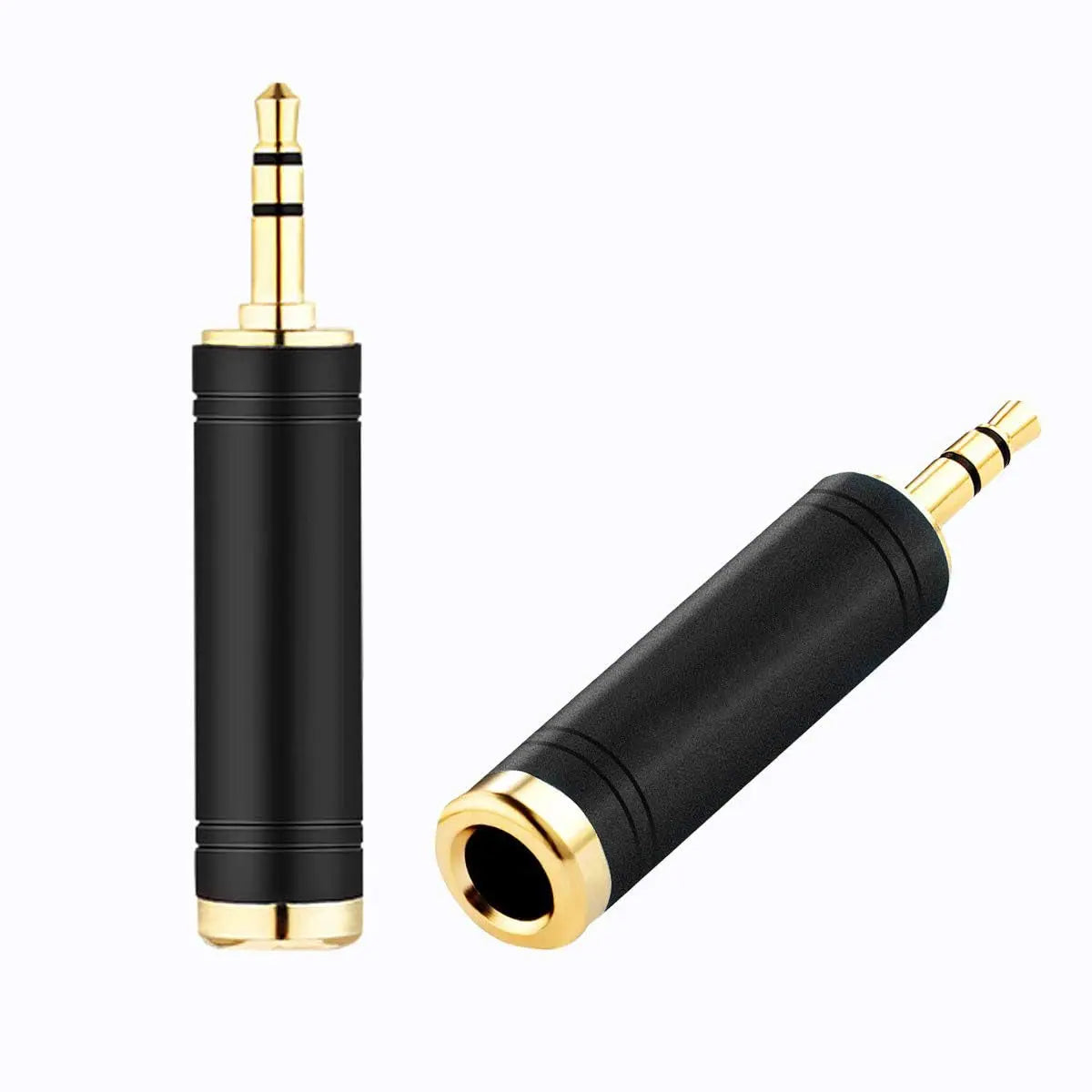 1/4 to 3.5Mm Stereo Adapter, 1/4 Inch Female to 1/8 Inch Male Mini Jack Aux Converter Headphone Adapter - Black, 1PCS
