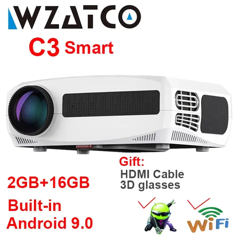 C3 LED Projector Android 9.0 WIFI Full HD 1080P 300Inch Big Screen Proyector Home Theater Smart Video Beamer