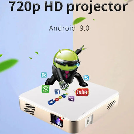 HD Portable Smart Projector Android 9.0 5G Wifi Proyector DLP 4K Projector 10500Mah Battery Mobile Smartphone Beamer
