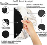 Mouse Pad,Anti Slip Rubber round Mousepads Desktop Notebook Mouse Mat with Stitched Edge for Working and Gaming (Marble Grey B)