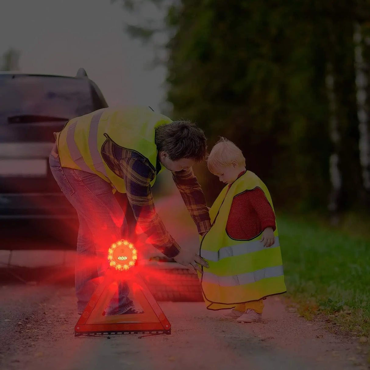 [8 Pack] LED Road Flares Safety Flashing Warning Light Roadside Emergency Disc Beacon Kit for Vehicles Boats with Magnetic Base & Hook, Premium Storage Bag (Batteries Not Included) (8)