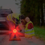 [8 Pack] LED Road Flares Safety Flashing Warning Light Roadside Emergency Disc Beacon Kit for Vehicles Boats with Magnetic Base & Hook, Premium Storage Bag (Batteries Not Included) (8)