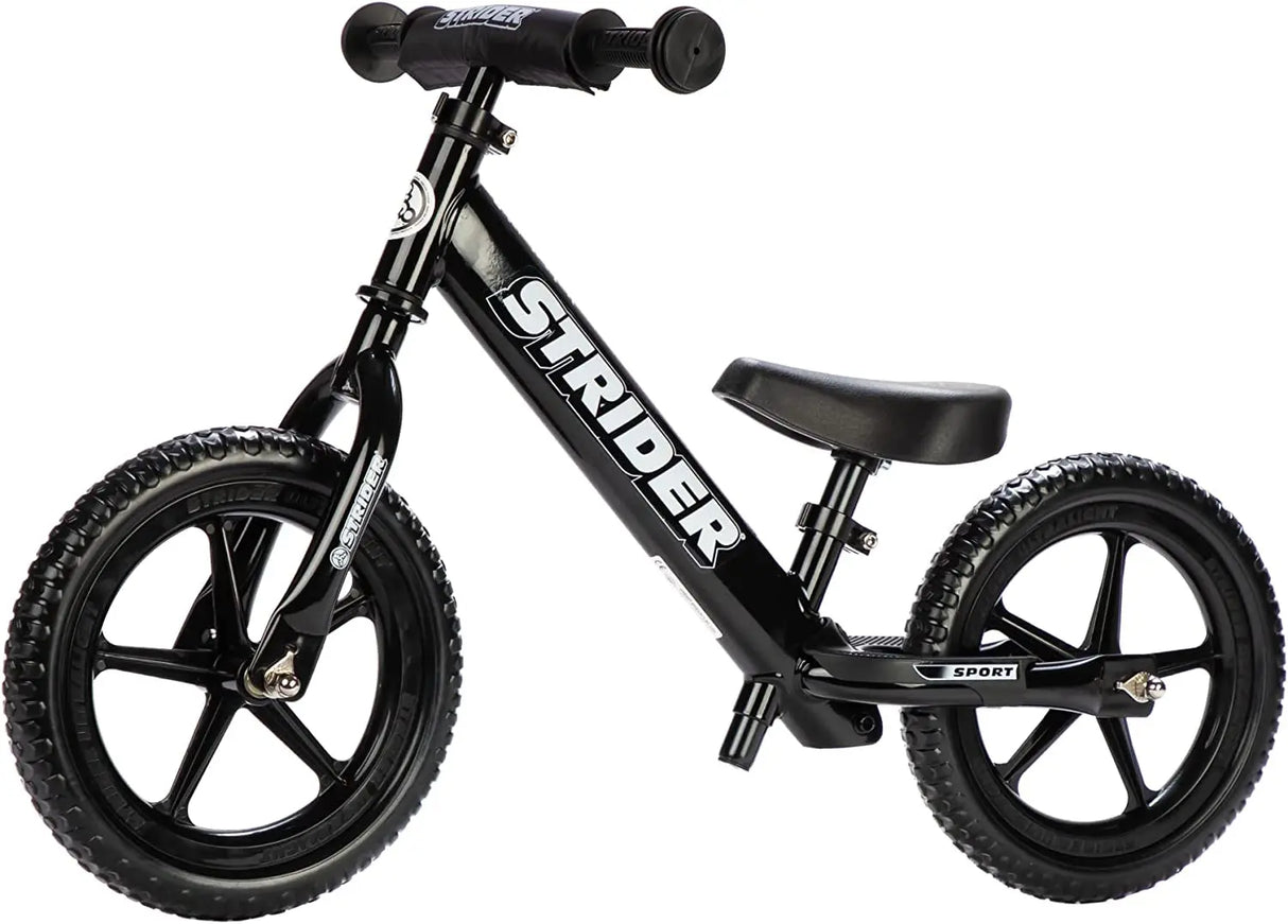 12” Sport Bike - No Pedal Balance Bicycle for Kids 18 Months to 5 Years - Includes Safety Pad, Padded Seat, Mini Grips & Flat-Free Tires - Tool-Free Assembly & Adjustments