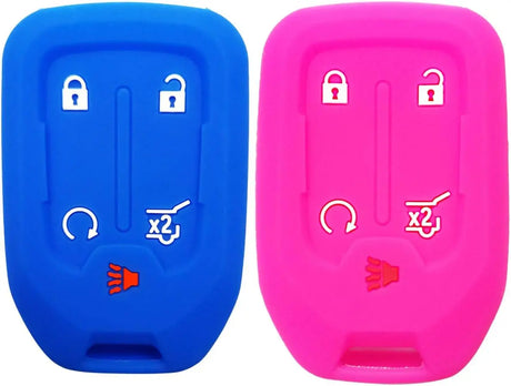 2Pcs  Silicone Remote Key Fob Cover Accessories Protector Keyless for 2019 2020 2021 2022 GMC Acadia Terrain Yukon Chevrolet Suburban Tahoe HYQ1AA 13584502 1551A-AA