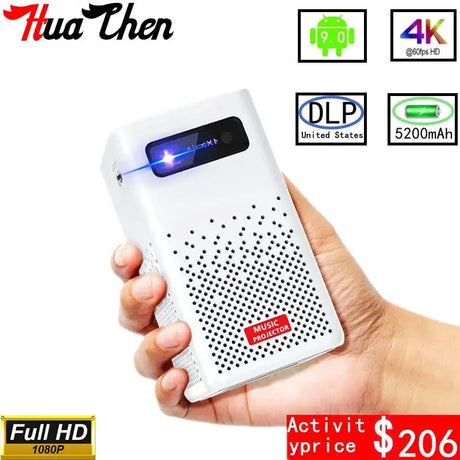 Android Smart Projector WIFI 5G LED DLP 1080P HD 4K Bluetooth 3D Projector on the Same Screen for Mobile and Tablet
