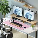 Leather Desk Pad Protector,Mouse Pad,Office Desk Mat, Non-Slip PU Leather Desk Blotter,Laptop Desk Pad,Waterproof Desk Writing Pad for Office and Home (31.5" X 15.7", Fairy Pink)