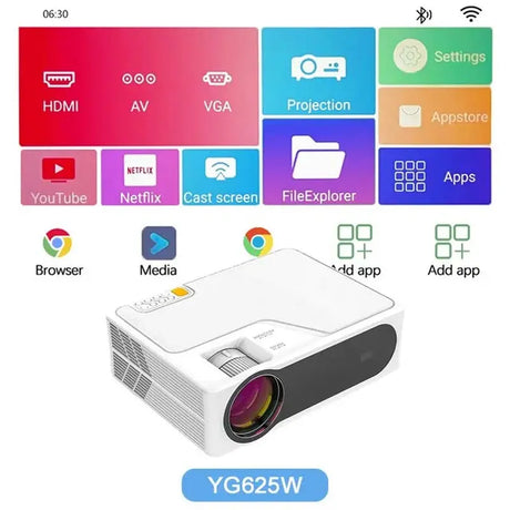 YG625 Projector LED LCD Native 1080P 7000 Lumens Support Bluetooth Full HD USB Video 4K Beamer for Home Cinema Theater