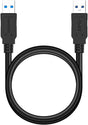USB to USB Cable 20 Ft, USB3.0 Male to Male USB a to USB a USB to USB Cord Compatible with Hard Drive Enclosures, USB 3.0 Hub, DVD Player, Laptop Cooler