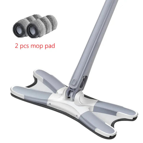 X-Type Squeeze Mop 6Pcs Reusable Microfiber Pads 360 Degree Flat Floor Mop Home Replace Hand-Free Wash Household Cleaning Tools